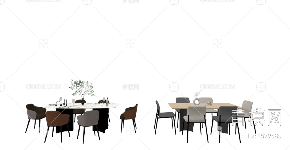 餐桌椅SU模型下载【ID:1529580】