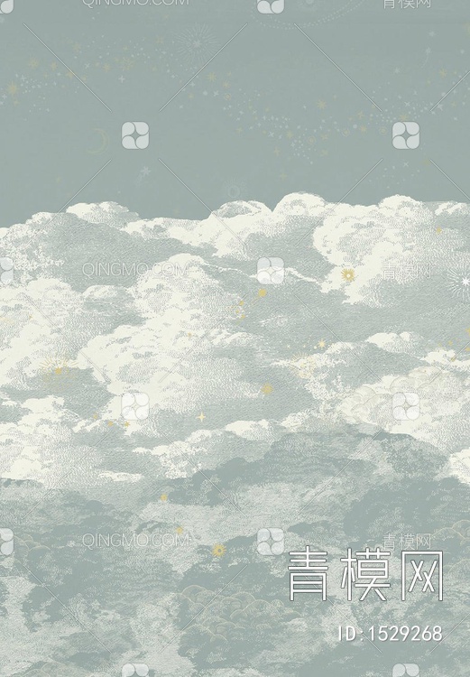 蓝色云朵壁纸贴图下载【ID:1529268】