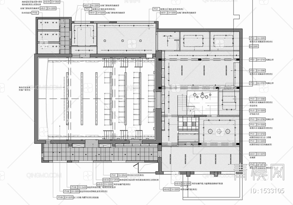 800㎡影视公司办公室施工图【ID:1533105】