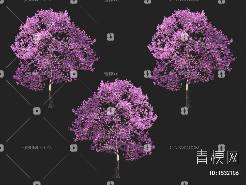 紫花风铃木 开花树3D模型下载【ID:1532106】