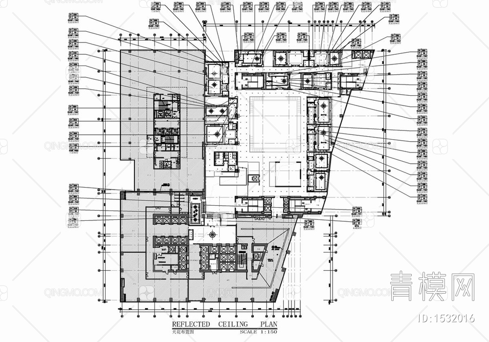 5500㎡两层中餐厅平立面施工图 餐饮 餐厅 中餐厅 特色餐厅 酒店中餐厅 餐厅包房【ID:1532016】