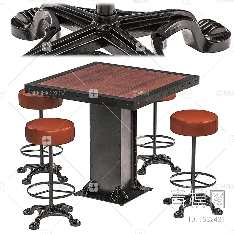 桌椅组合3D模型下载【ID:1532421】