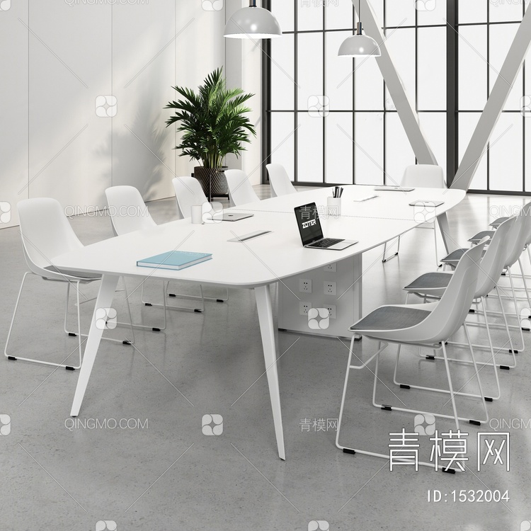 会议桌椅组合3D模型下载【ID:1532004】