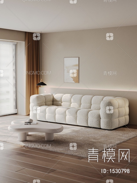三人沙发3D模型下载【ID:1530798】