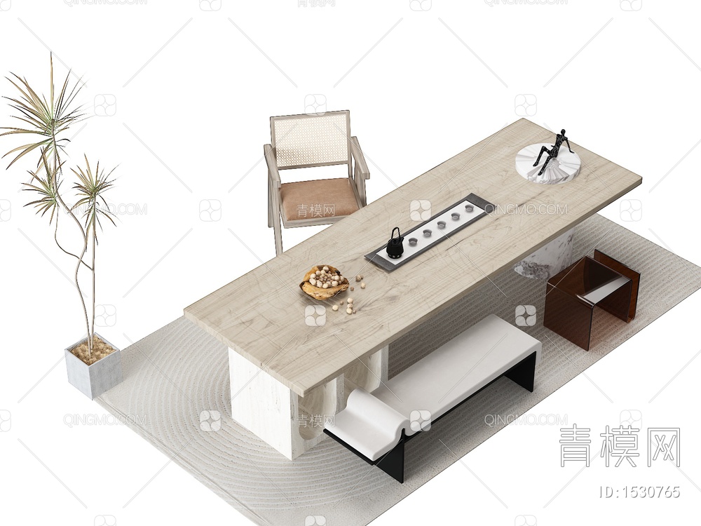茶桌椅3D模型下载【ID:1530765】