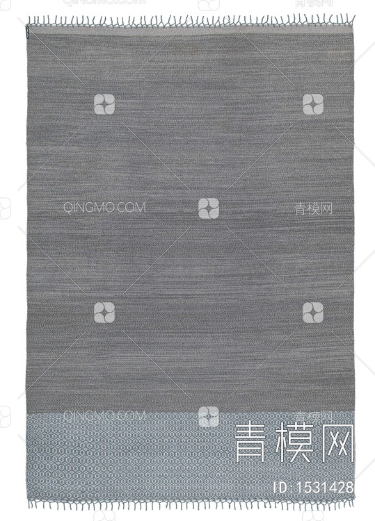 灰色拼接流苏地毯贴图下载【ID:1531428】