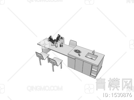餐桌椅3D模型下载【ID:1530876】