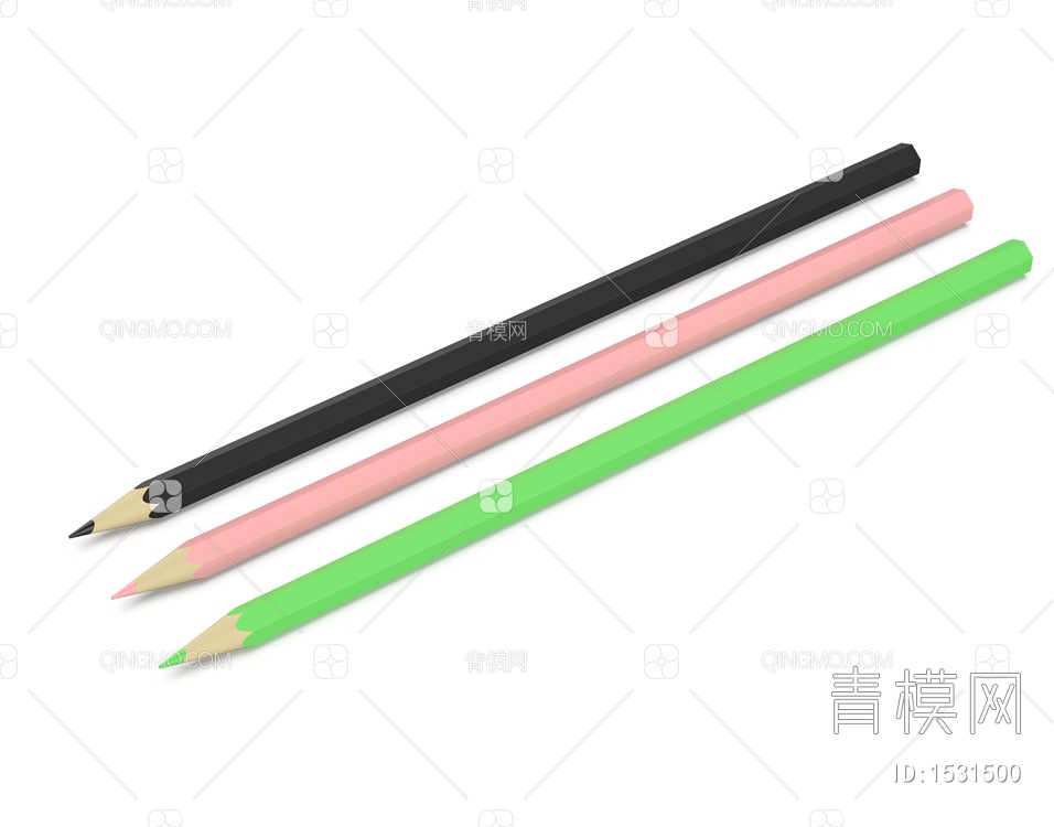 学习用品 彩色铅笔3D模型下载【ID:1531500】