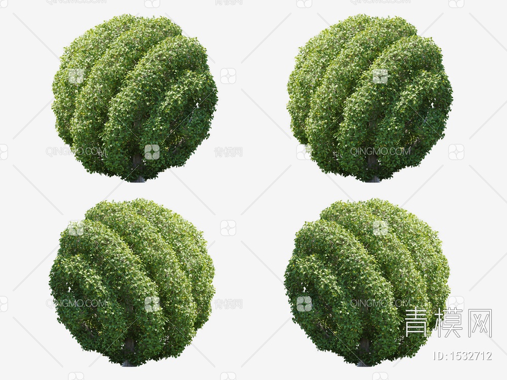 园艺 球形灌木3D模型下载【ID:1532712】