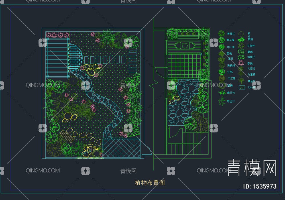 50别墅花园庭院设计CAD图纸【ID:1535973】