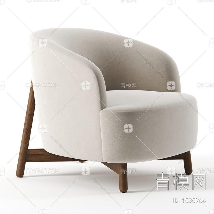 单人沙发3D模型下载【ID:1535964】