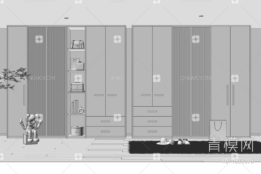 衣柜3D模型下载【ID:1533096】