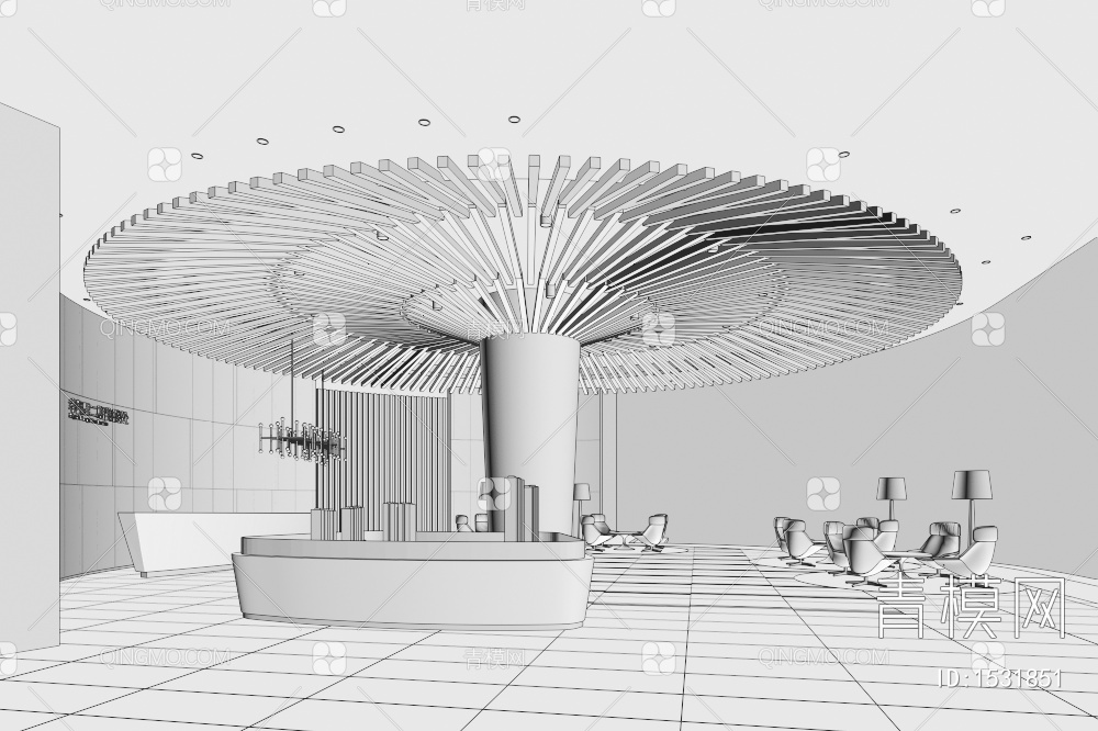 售楼处大堂3D模型下载【ID:1531851】