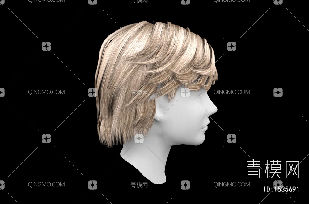 男士发型设计3D模型下载【ID:1535691】