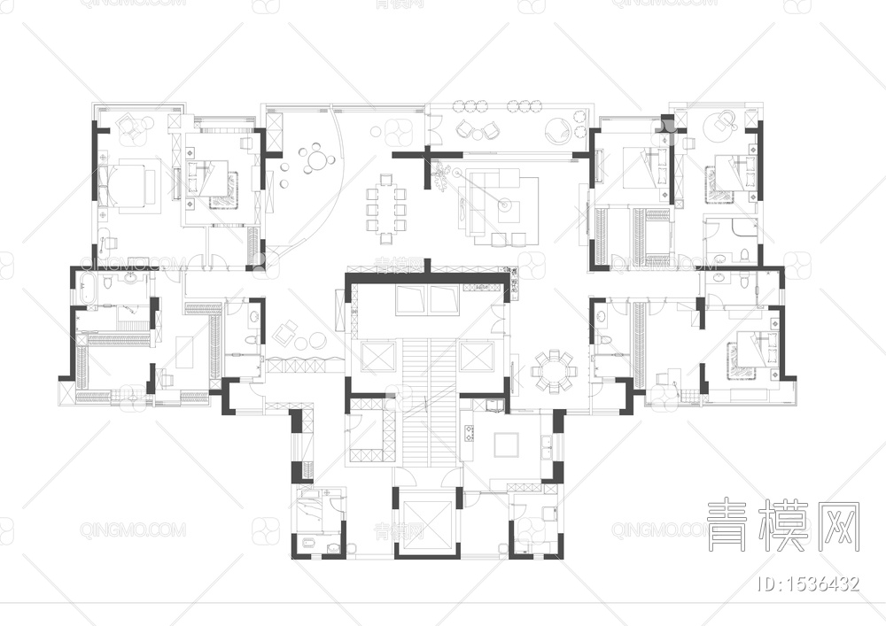 大平层-别墅-小户型-CAD案例整理合集【ID:1536432】