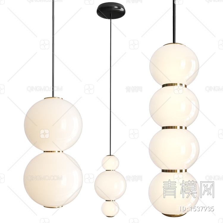 Pearls Suspension珍珠吊灯3D模型下载【ID:1537935】