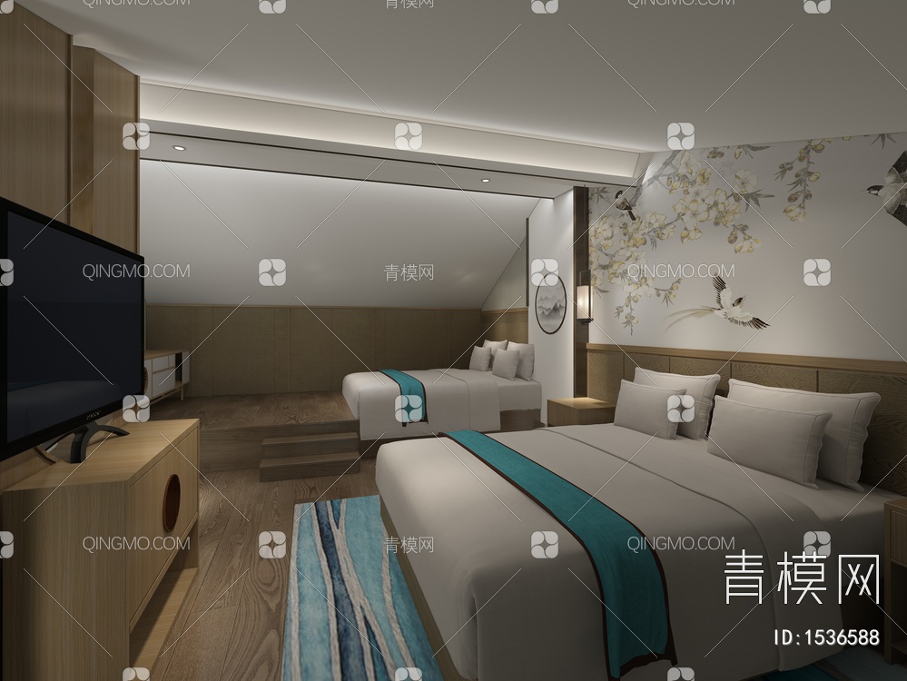 酒店复式客房3D模型下载【ID:1536588】