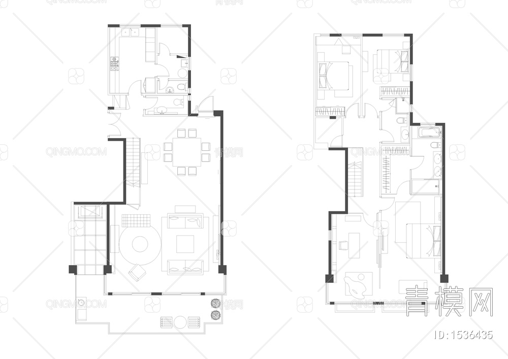 大平层-别墅-小户型-CAD平面图案例整理合集【ID:1536435】