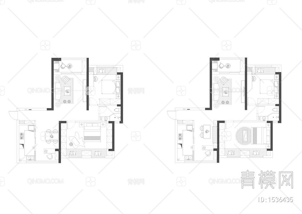 大平层-别墅-小户型-CAD平面图案例整理合集【ID:1536435】