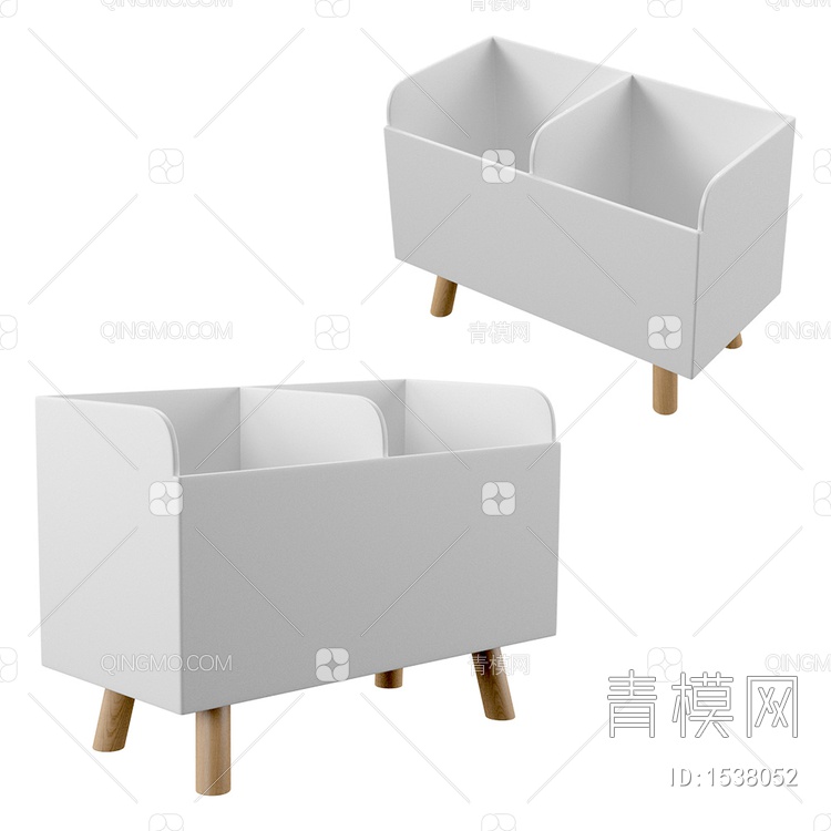 Shelf with legs 矮书柜3D模型下载【ID:1538052】