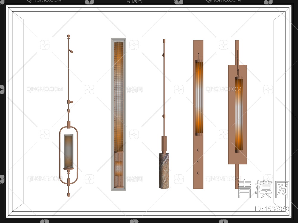 长形壁灯SU模型下载【ID:1538868】