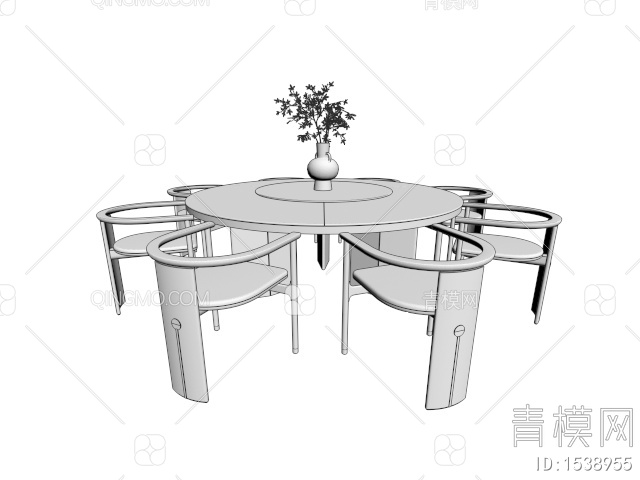 餐桌椅3D模型下载【ID:1538955】