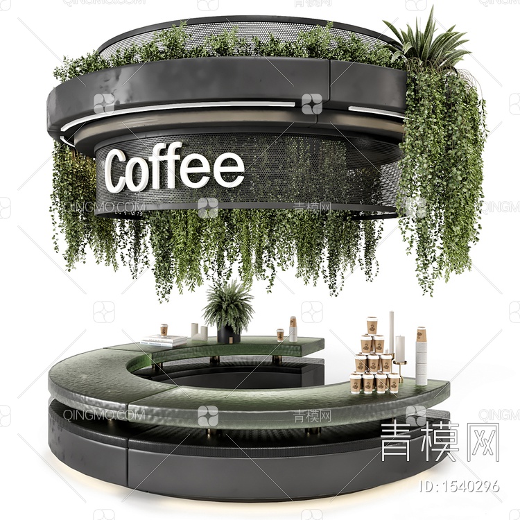咖啡厅工作台3D模型下载【ID:1540296】