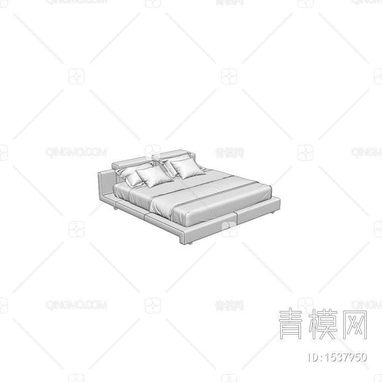 Tetric双人床3D模型下载【ID:1537950】