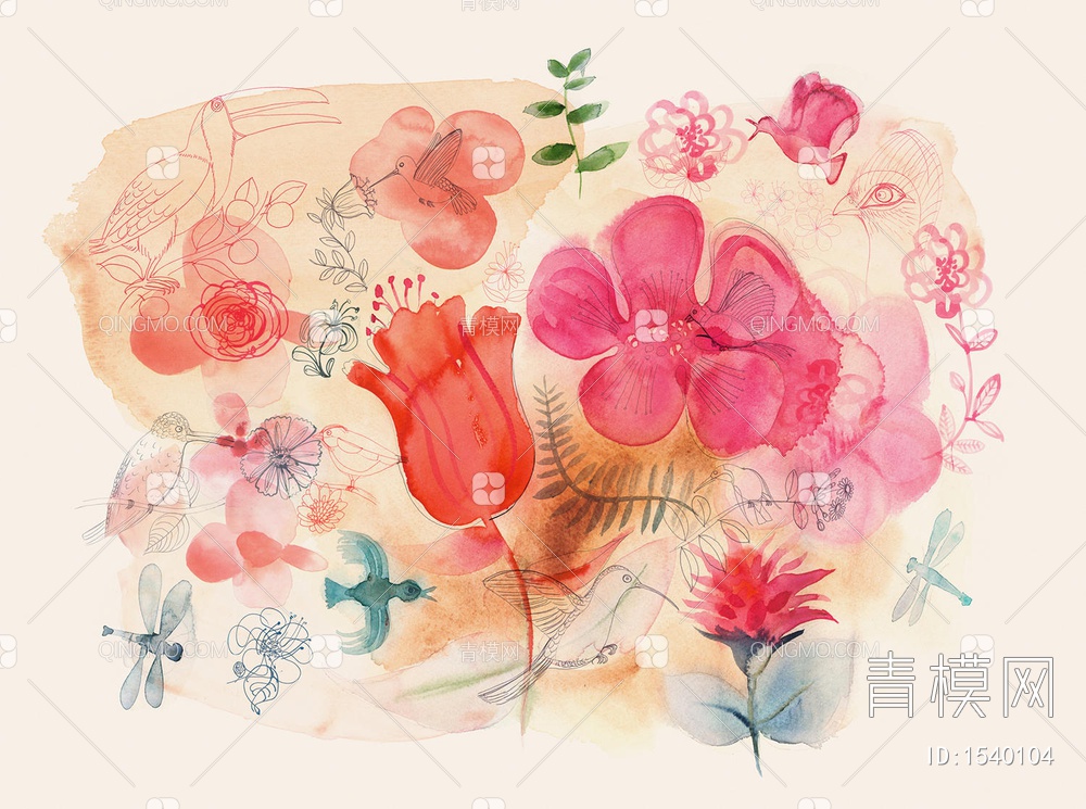 动植物花卉壁纸贴图下载【ID:1540104】