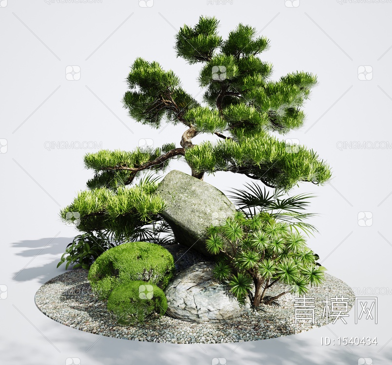 景观小品 松树3D模型下载【ID:1540434】