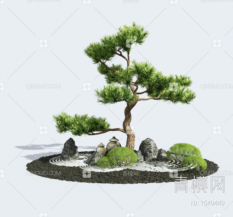庭院景观 松树3D模型下载【ID:1540440】