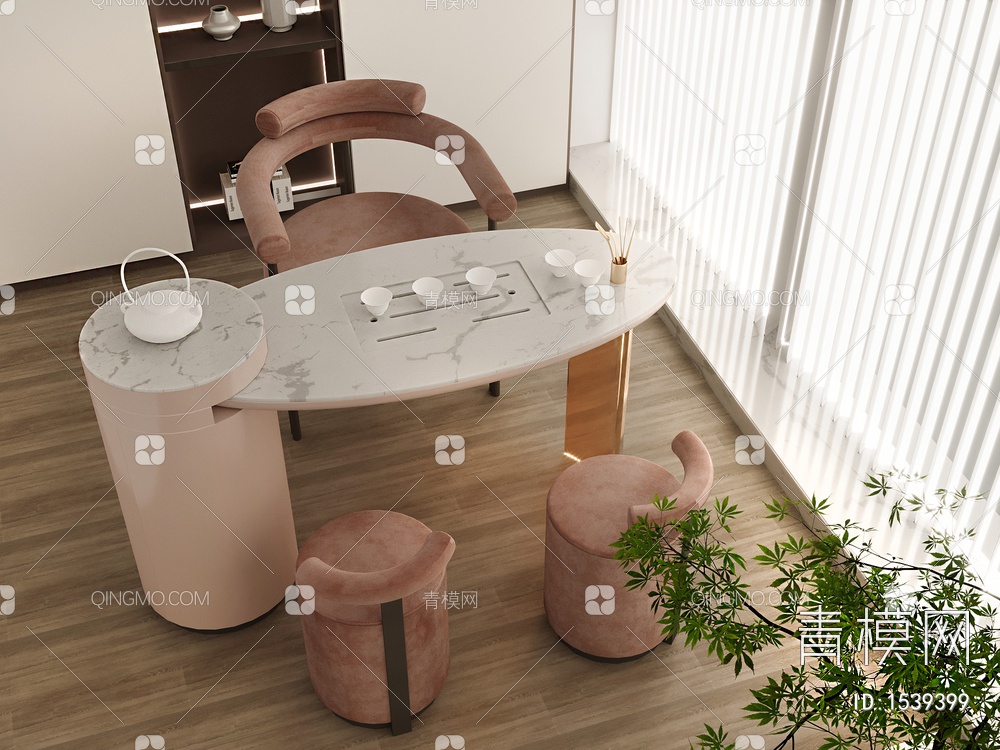 茶桌椅3D模型下载【ID:1539399】