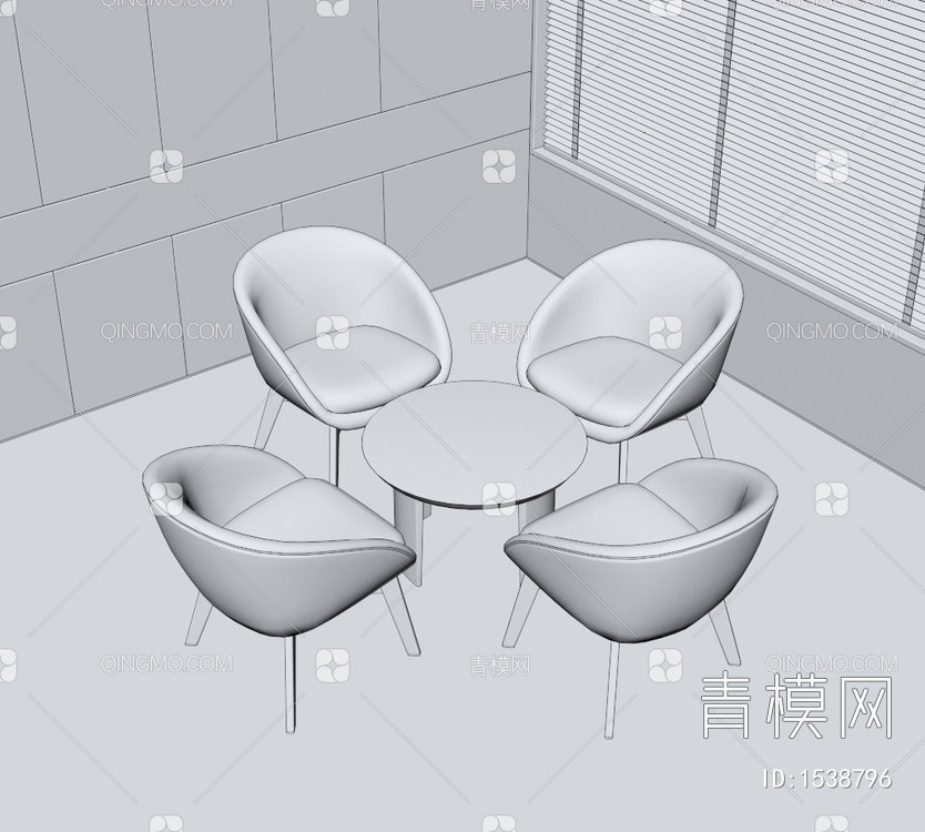 洽谈桌椅3D模型下载【ID:1538796】