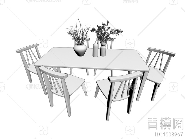 餐桌椅3D模型下载【ID:1538967】