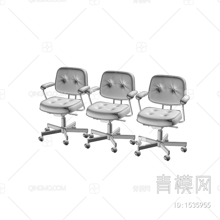 办公椅3D模型下载【ID:1535955】