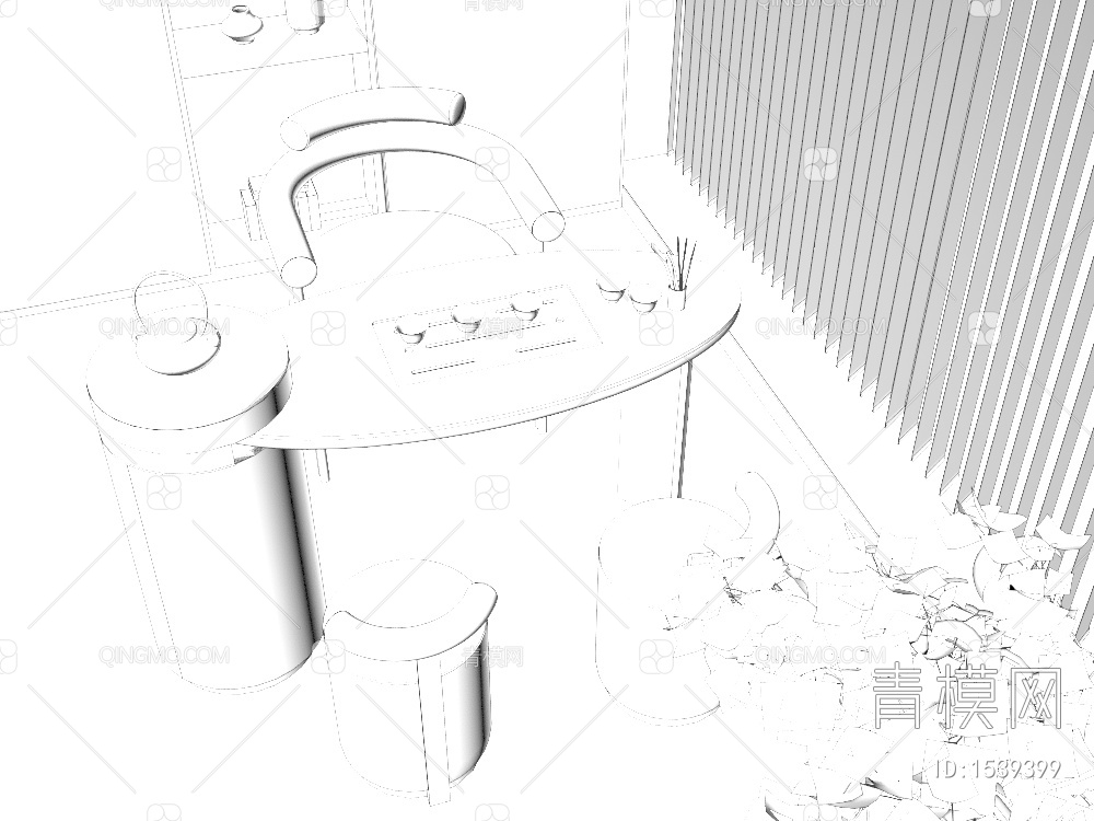 茶桌椅3D模型下载【ID:1539399】