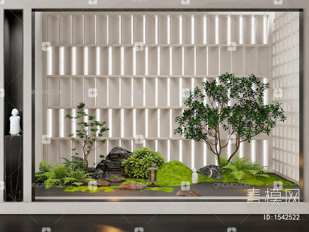 景观小品，植物造景3D模型下载【ID:1542522】