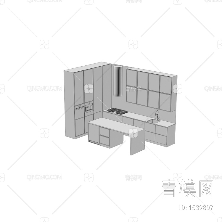 厨房橱柜3D模型下载【ID:1539807】