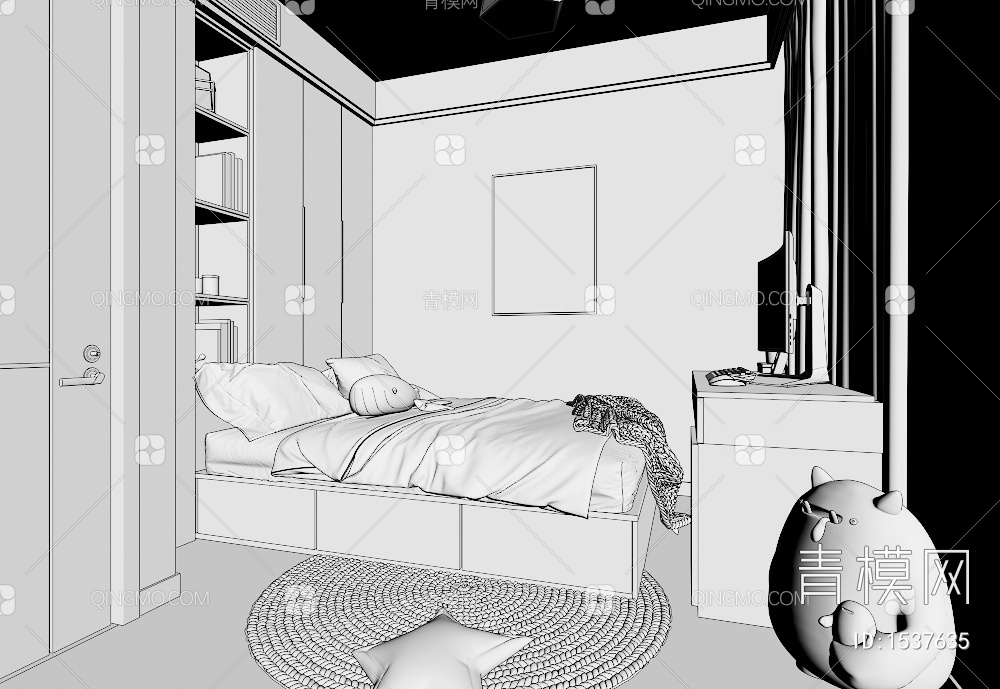 客厅 卧室3D模型下载【ID:1537635】