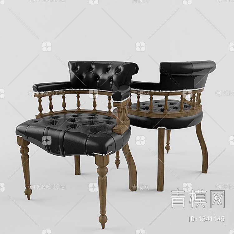 复古餐椅3D模型下载【ID:1541145】