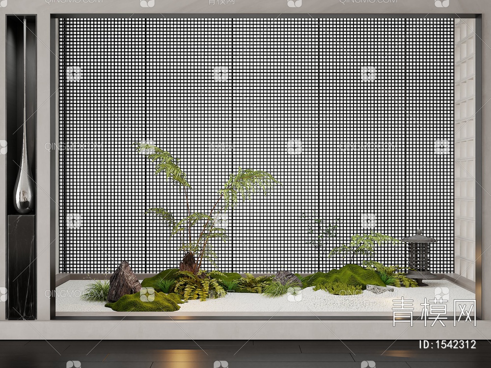 景观小品，植物造景3D模型下载【ID:1542312】