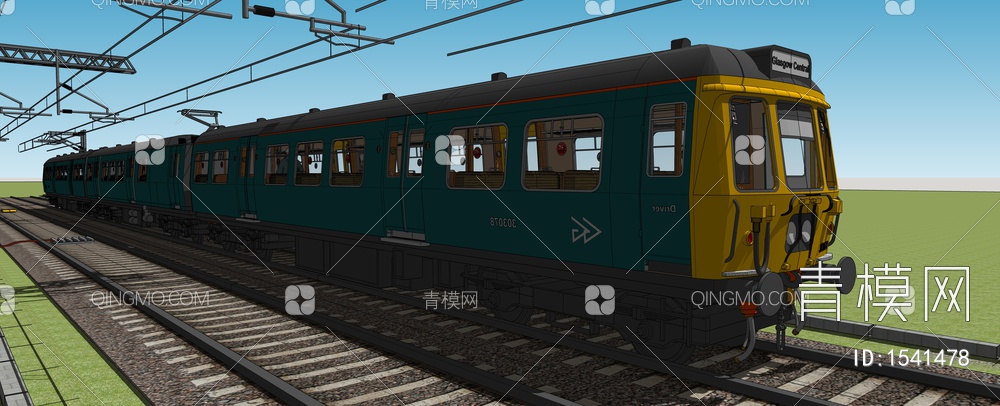 复古工业火车SU模型下载【ID:1541478】