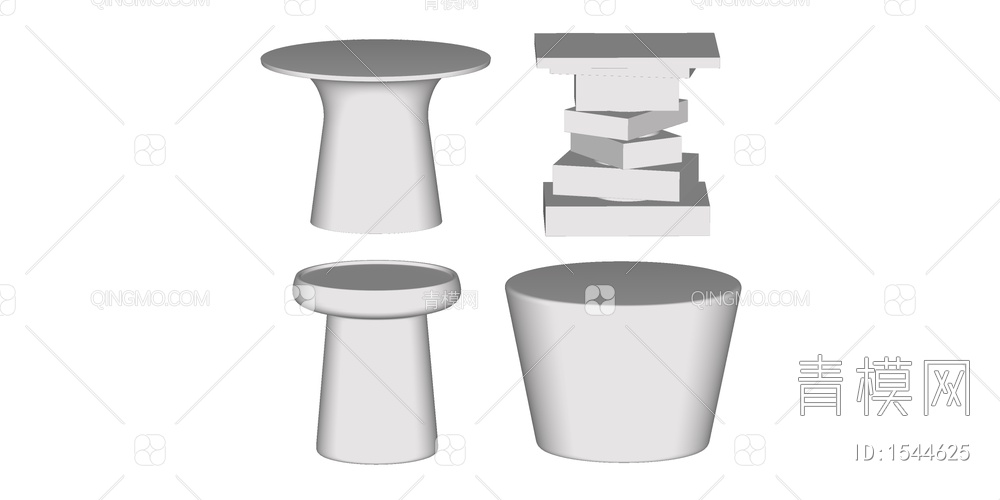 茶几边几SU模型下载【ID:1544625】