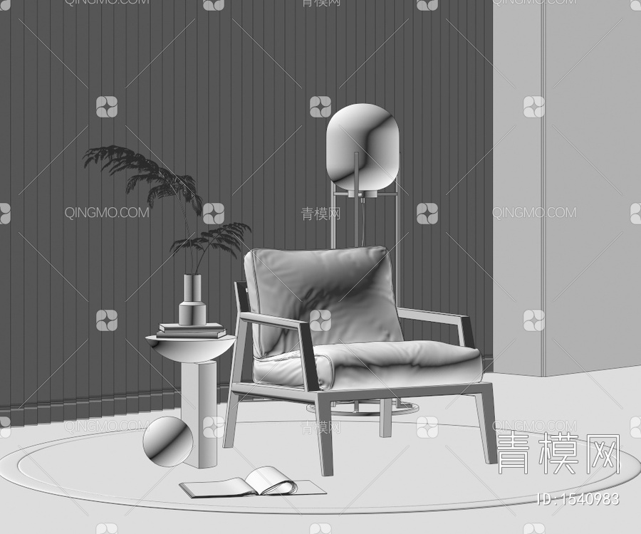 休闲椅3D模型下载【ID:1540983】