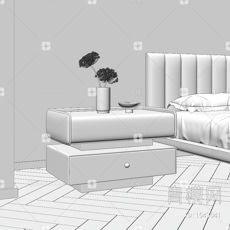 床头柜 柜子3D模型下载【ID:1543041】