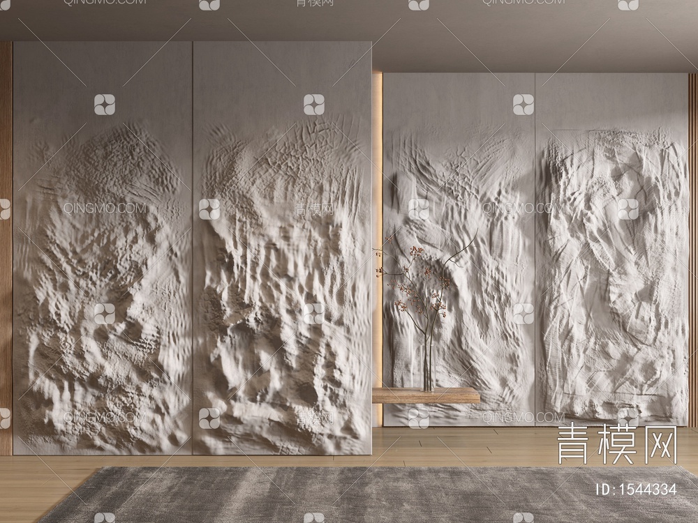 石头背景墙3D模型下载【ID:1544334】