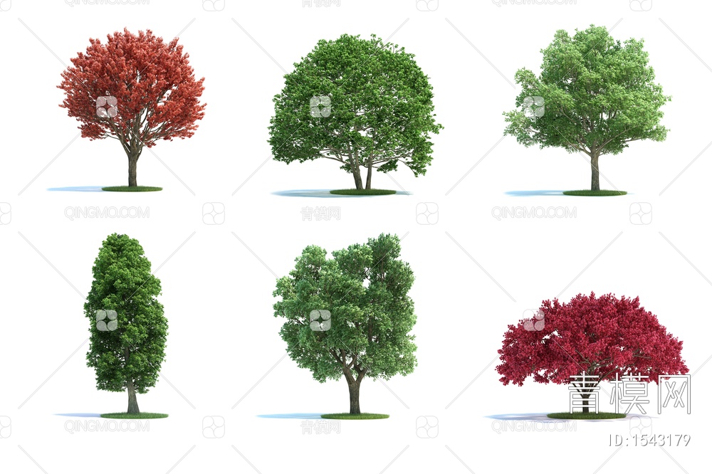 景观树木，户外树木，庭院树木3D模型下载【ID:1543179】