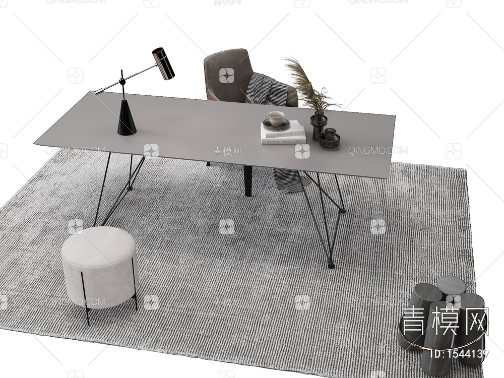 书桌椅3D模型下载【ID:1544139】