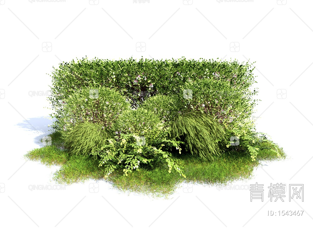 3灌木丛+++绿植灌木+植物堆+景观树3D模型下载【ID:1543467】