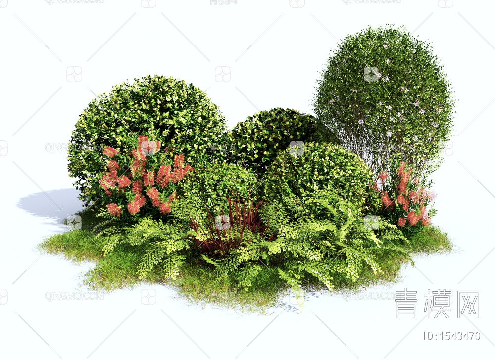 灌木丛+++绿植灌木+植物堆+景观树3D模型下载【ID:1543470】